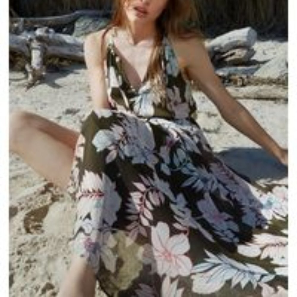 Sanctuary Big Flirt Tropical Print Maxi Dress XS